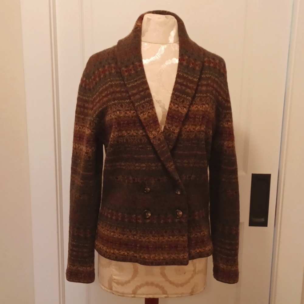 VTG Ralph Lauren 100% Lambs Wool Shawl Collar Sweater M